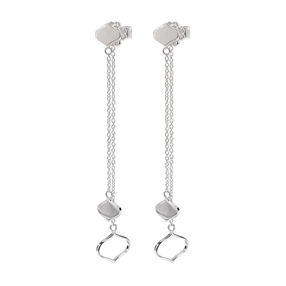 Chic Princess Silver Plated Long Earrings-